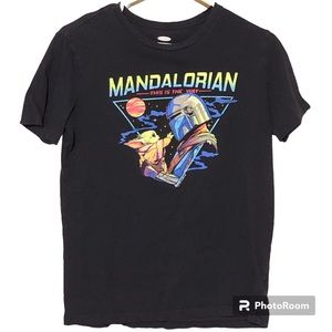 Old Navy Disney Mandalorian Star Wars Grogu Kids Cotton Shirt Top Size XL 14/16
